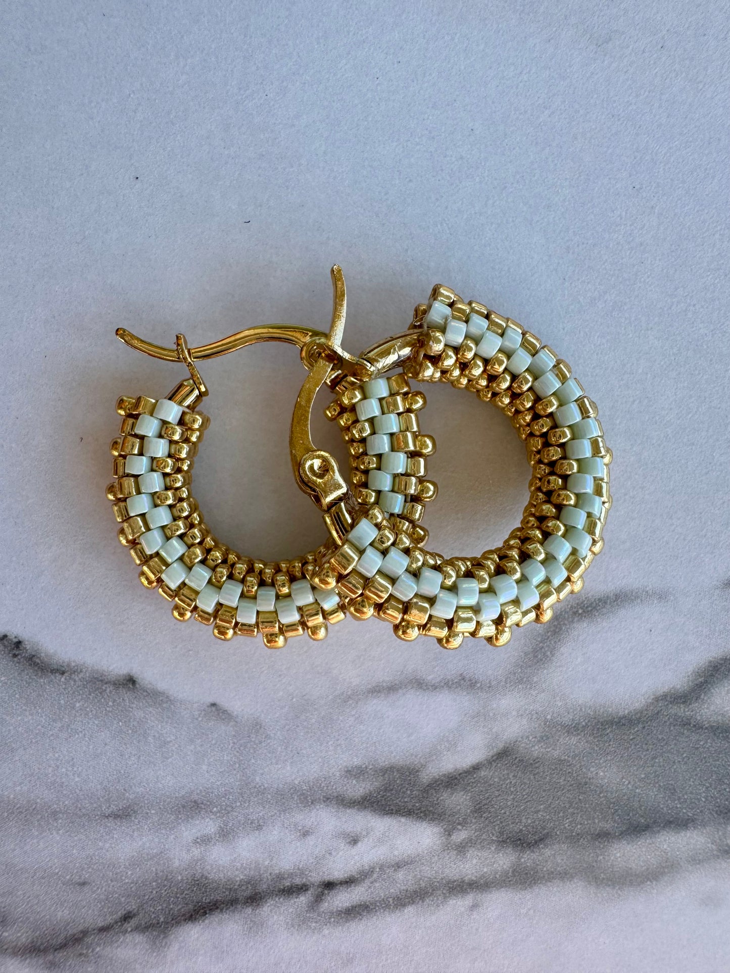 Golden Oasis Beaded Hoops