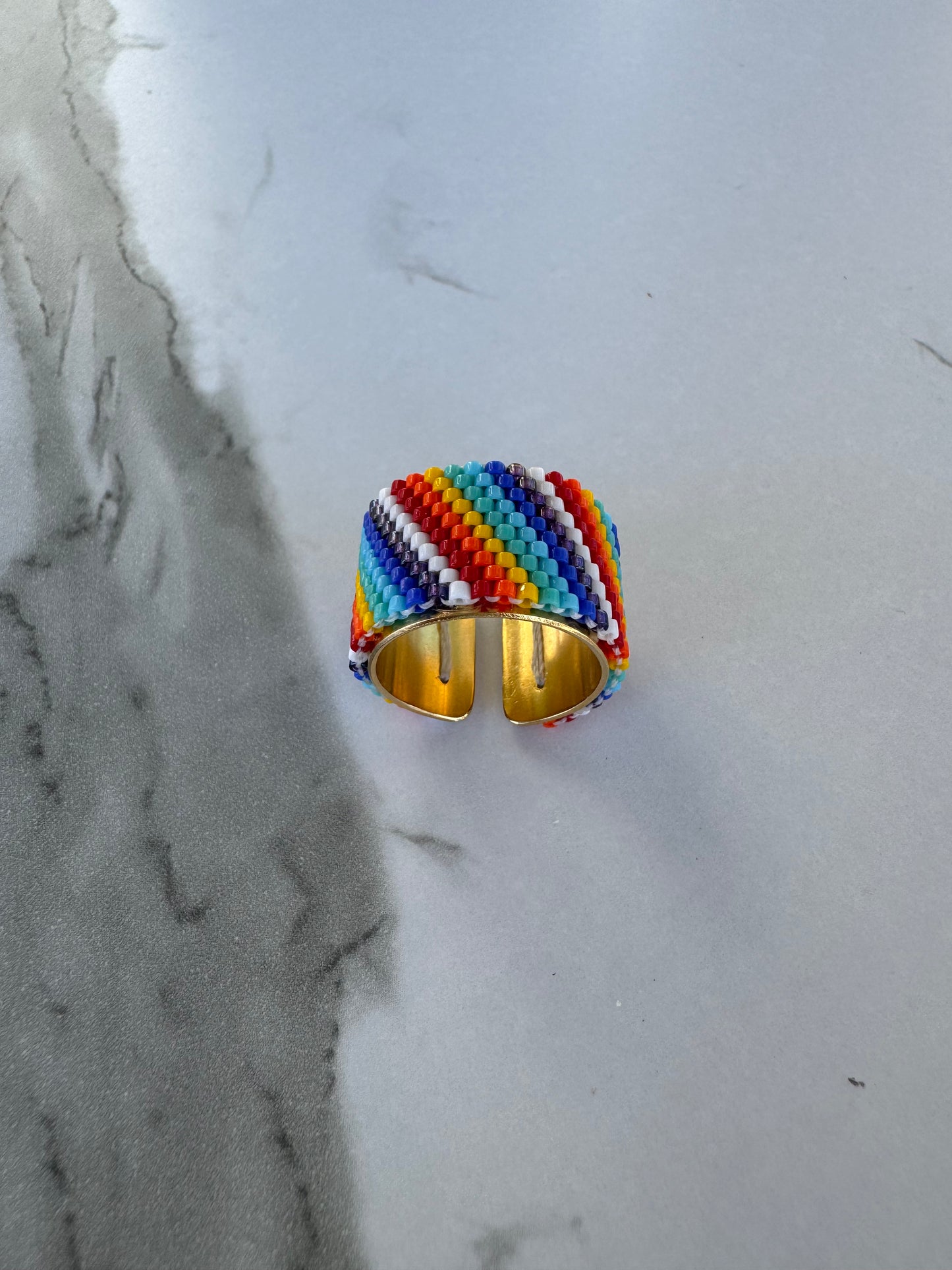 Aurora Prism Cuff Ring – Handcrafted Luxury in Living Color