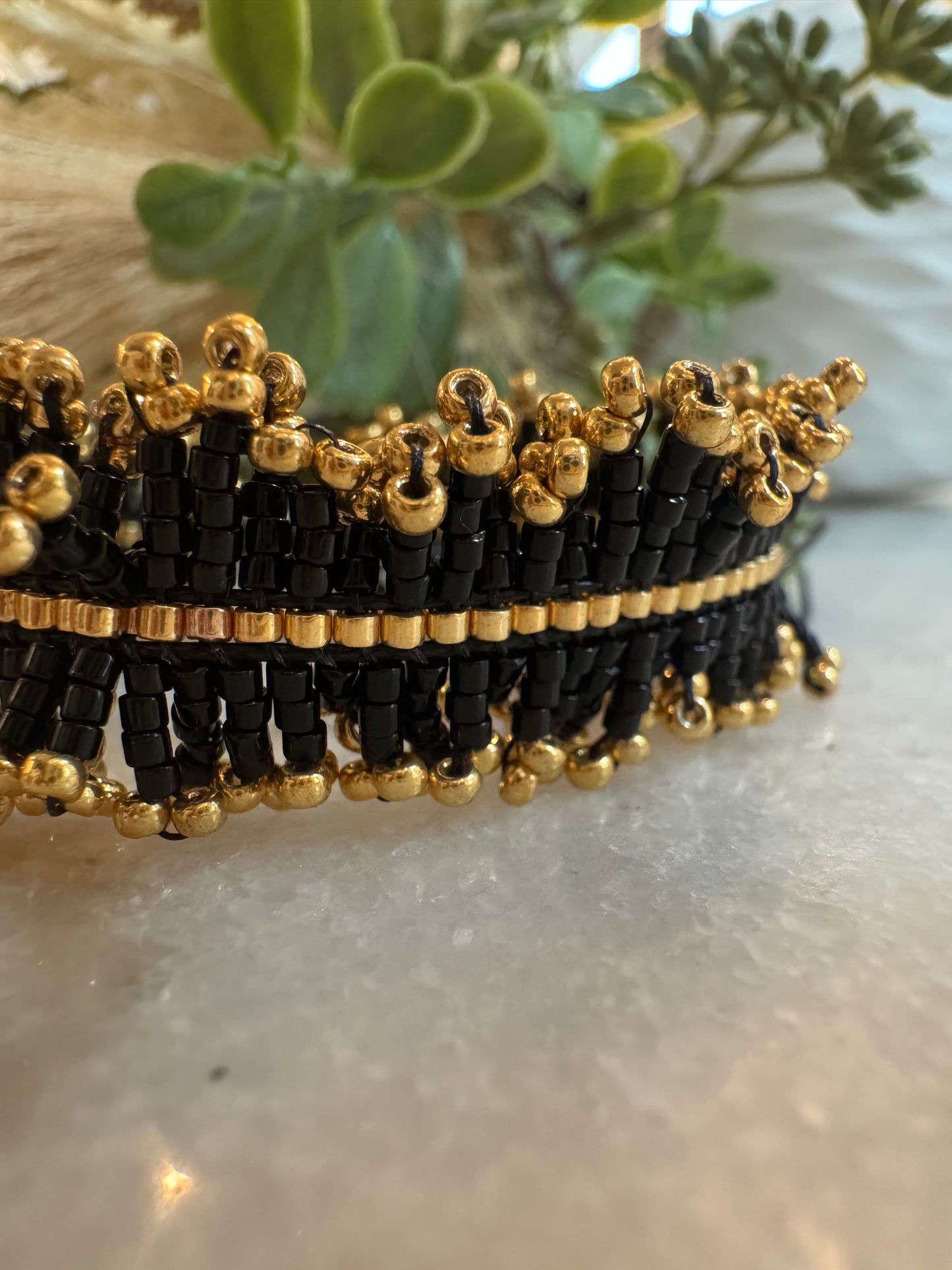 Boho Luxury Miyuki Bracelet | Handcrafted Beaded Bracelet with Gold Accents