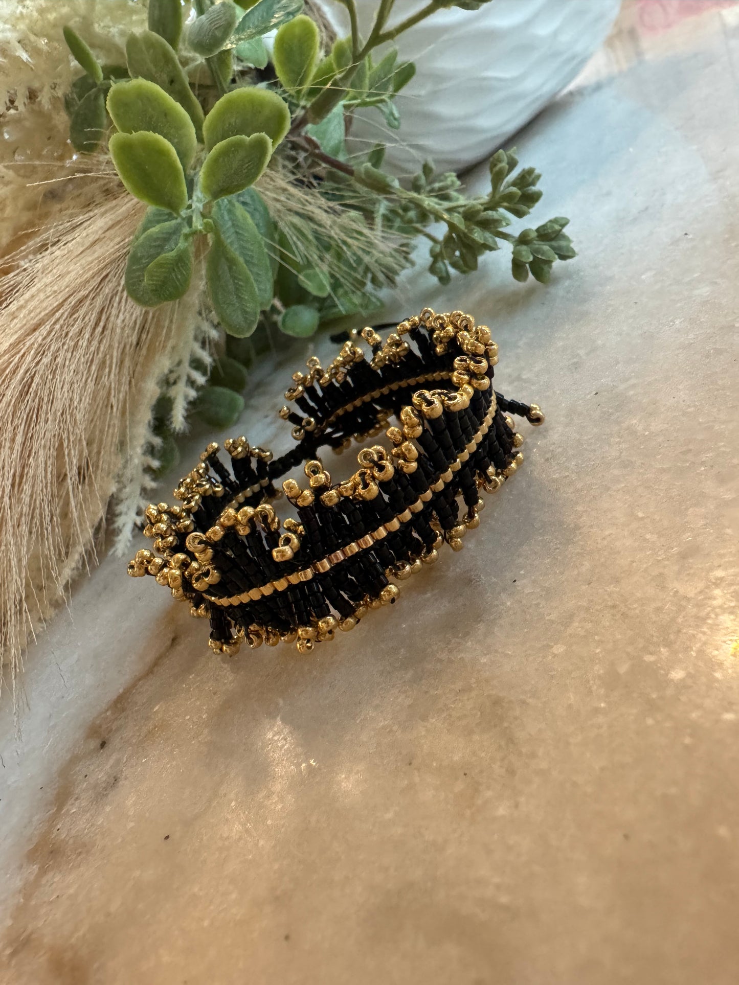 Boho Luxury Miyuki Bracelet | Handcrafted Beaded Bracelet with Gold Accents