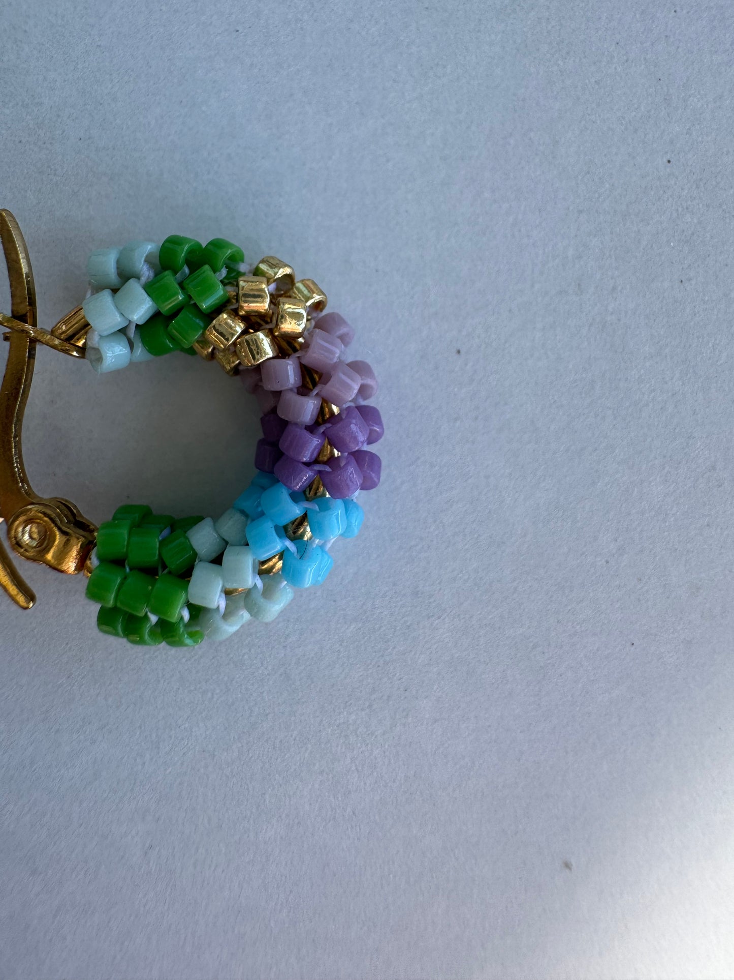 Rainbow Miyuki Hoop Earrings