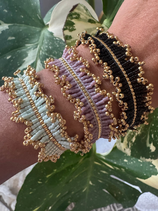 Boho Luxury Miyuki Bracelet | Handcrafted Beaded Bracelet with Gold Accents