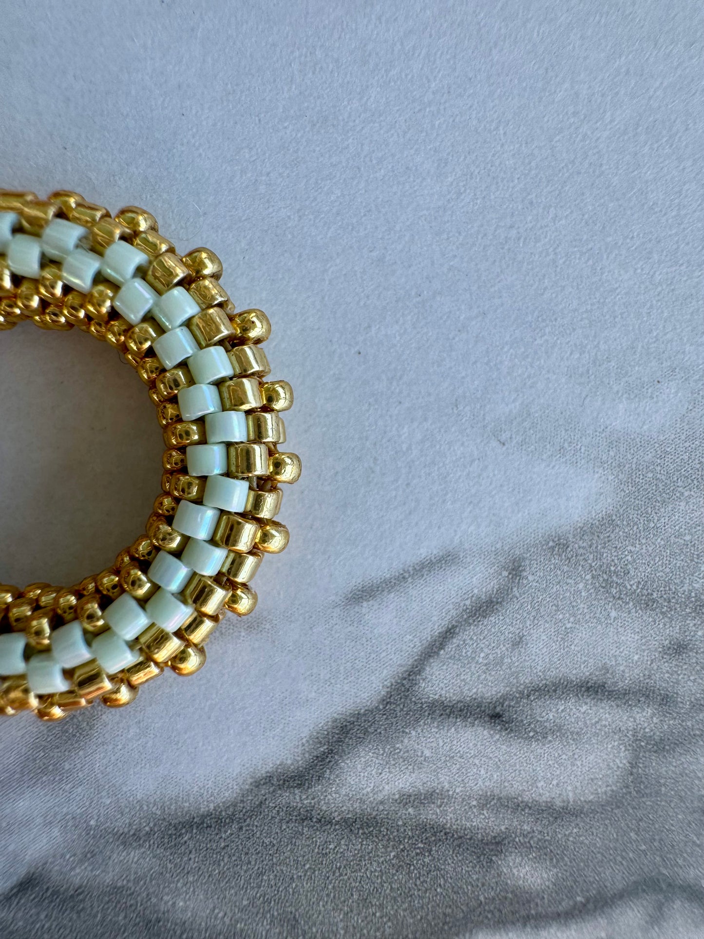 Golden Oasis Beaded Hoops