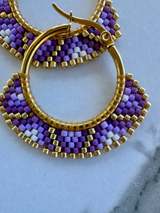 Lila Art Hoops