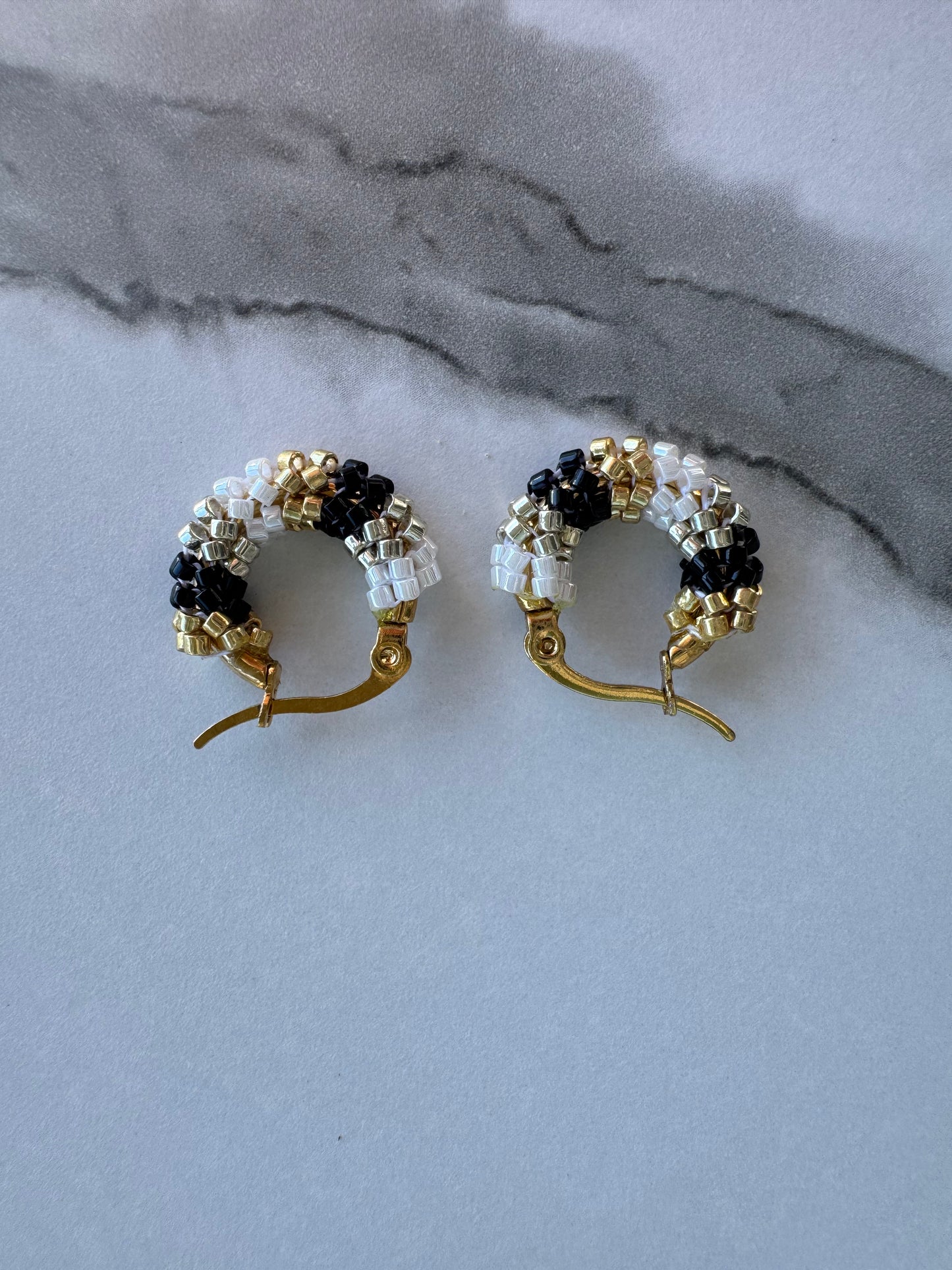 Eclipse Noir Hoop Earrings – Boho Luxury Statement