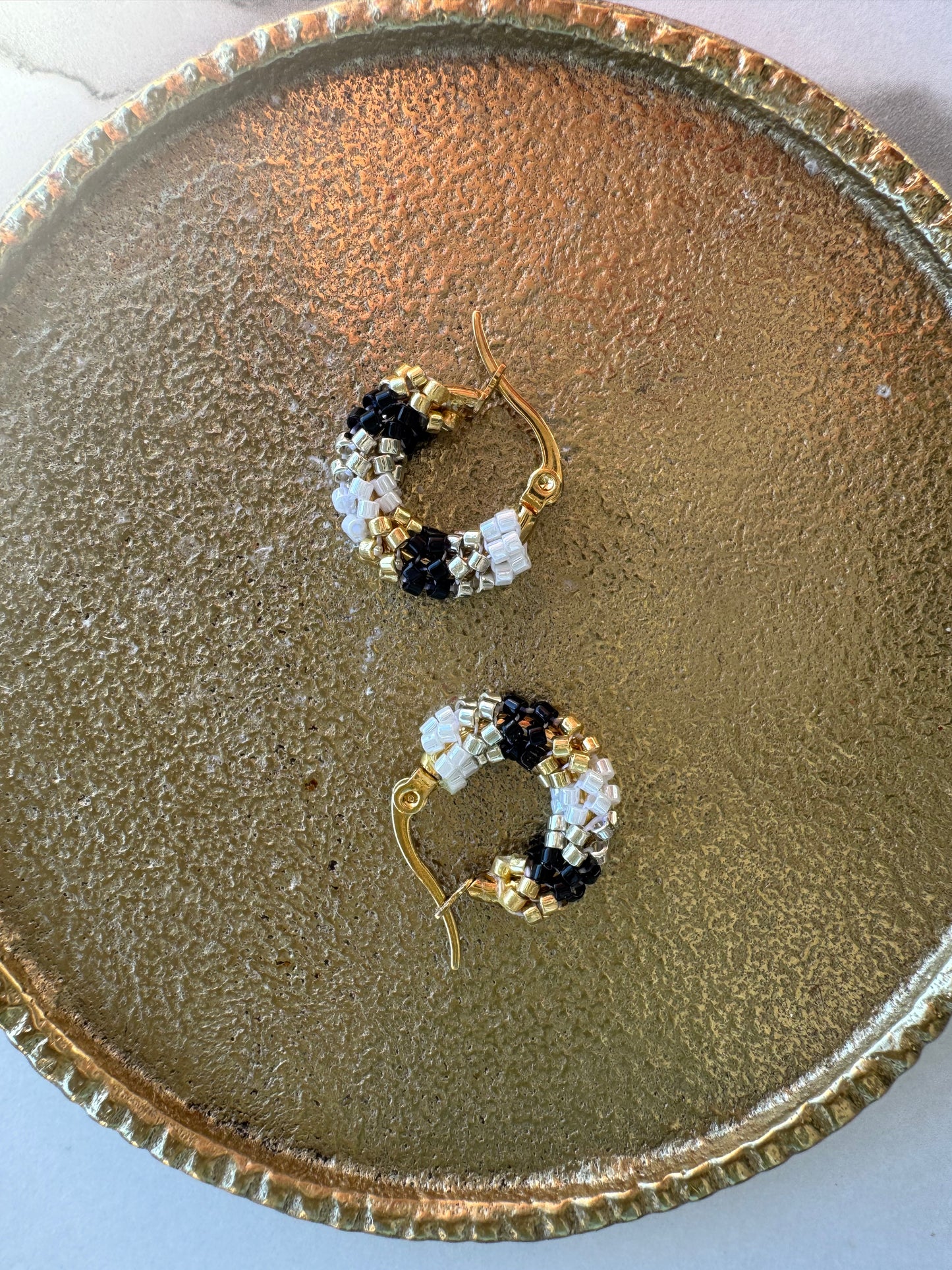 Eclipse Noir Hoop Earrings – Boho Luxury Statement