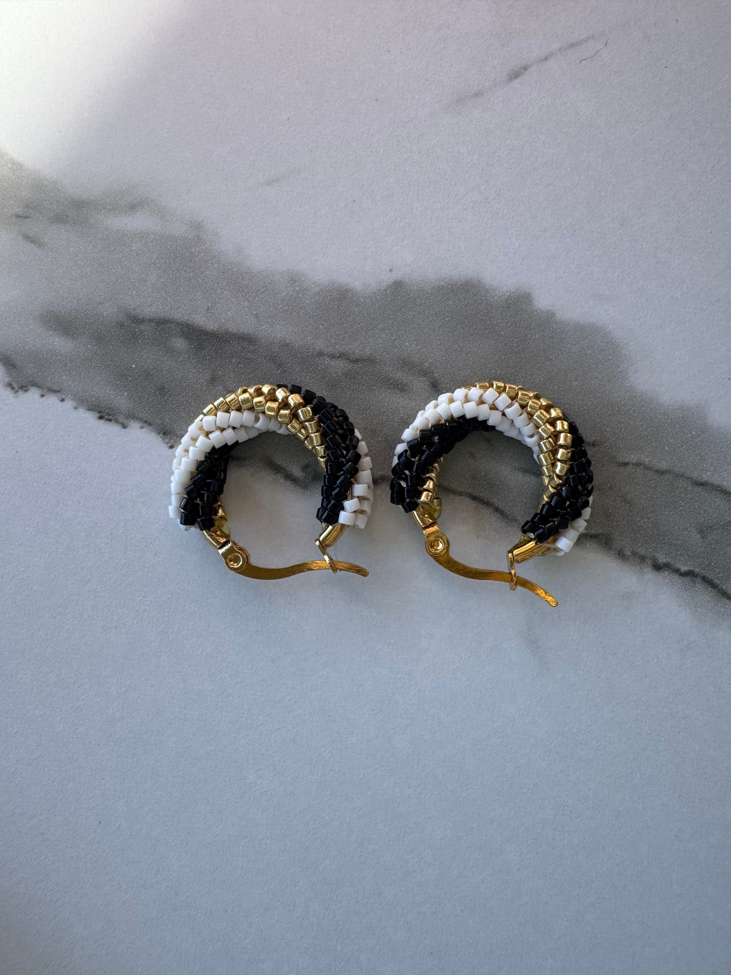 Eclipse Noir Hoop Earrings – Boho Luxury Statement