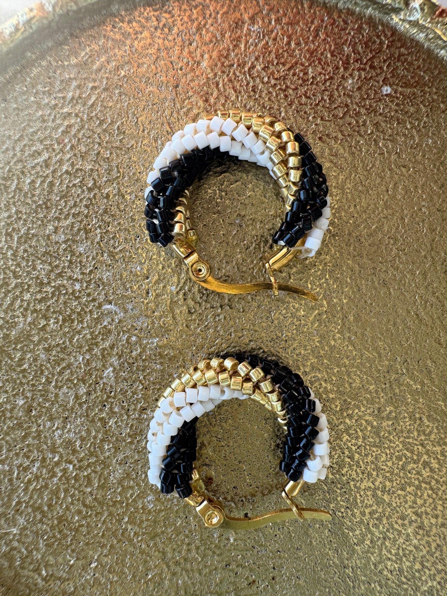 Eclipse Noir Hoop Earrings – Boho Luxury Statement