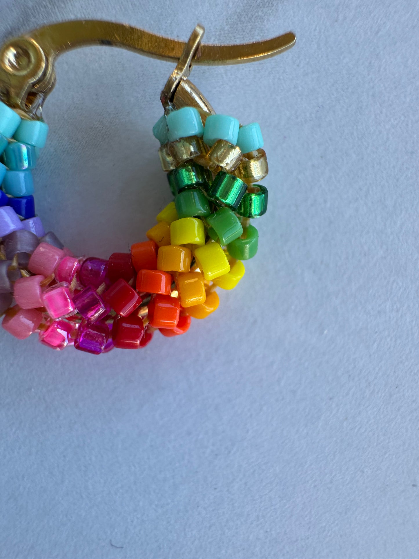 Aura Rainbow Hoop Earrings – Boho Luxury Color Statement