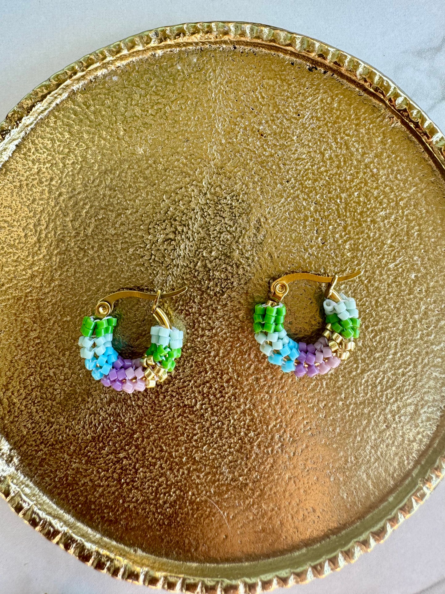 Celestial Garden Hoop Earrings – Boho Luxury Color Harmony