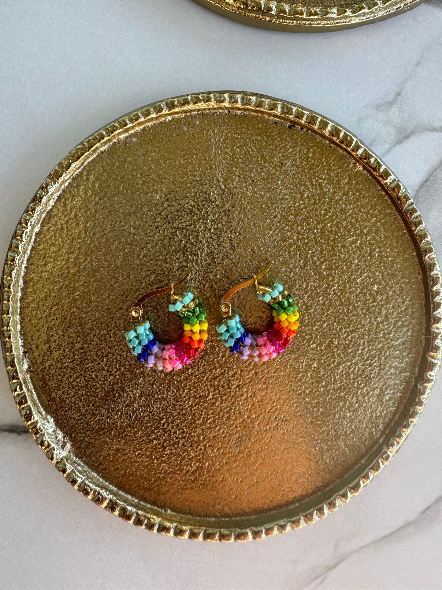 Aura Rainbow Hoop Earrings – Boho Luxury Color Statement