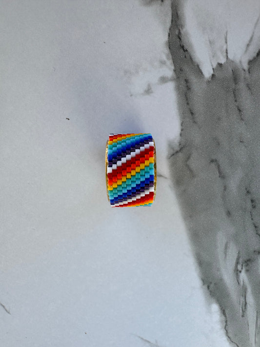 Aurora Prism Cuff Ring – Handcrafted Luxury in Living Color
